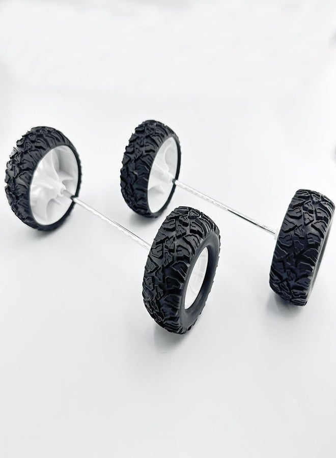 URIMPAVIDO 4PCS Toy Car Wheel Model Car Rubber Tire Wheels with Metal Shaft Round Rod Axles for RC Car Truck Robot DIY Model Toy Wheel Replace Parts (3x55mm) - Image 4